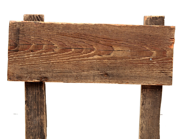 staré zvětralé dřevo znamení izolovaných na bílém pozadí - Fotografie, Obrázek