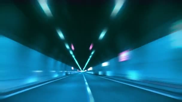 Driving through tunnel, abstract with motion blur and glow - Footage, Video