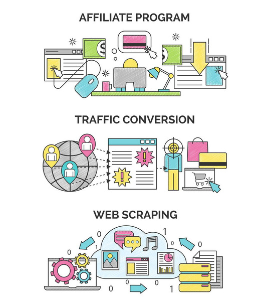 Интернет-маркетинг и поисковые иллюстрации
 - Вектор,изображение