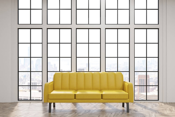 Canapé jaune au bureau ou à la maison
 - Photo, image