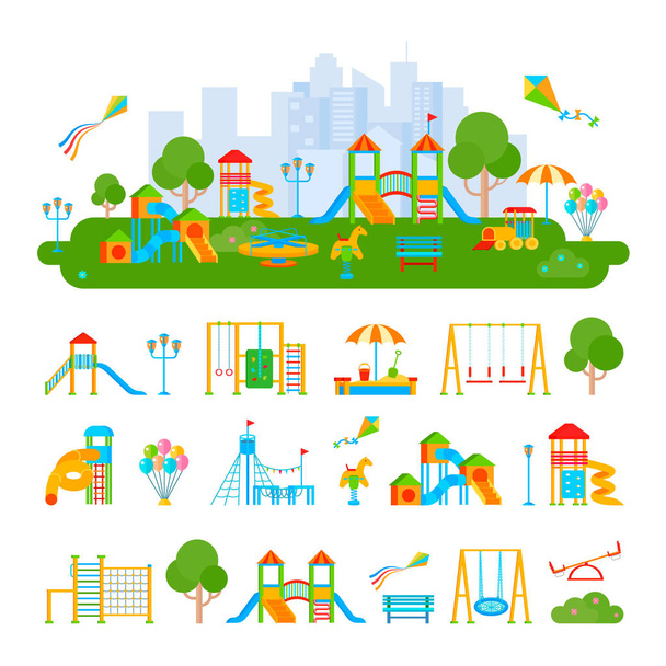 Childrens Playground Constructor Composition - Vector, Image