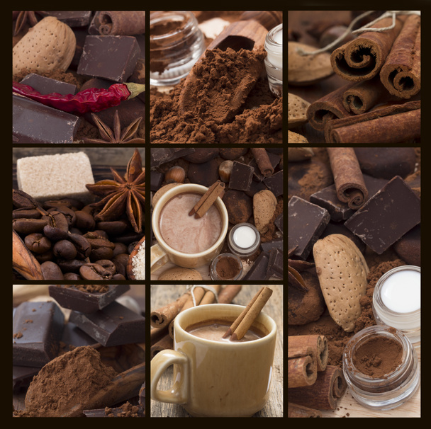 Forró csokoládé kollázs - Fotó, kép
