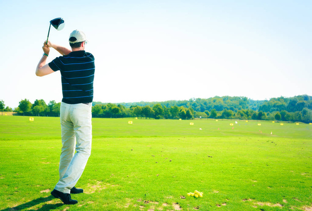 Golf Player Practicing - Fotoğraf, Görsel