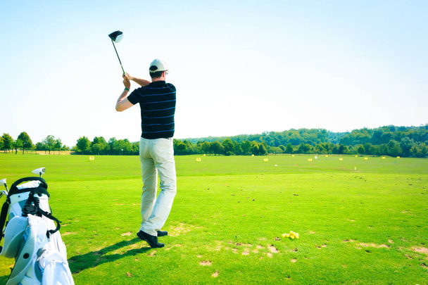 Golf Player Practicing - Photo, Image