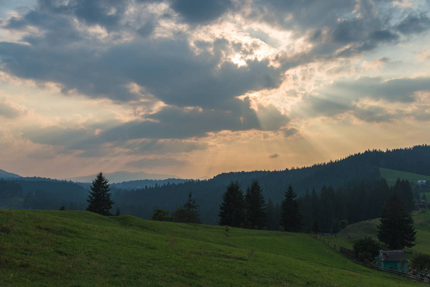 Mountain landscape. Carpathians. - Fotoğraf, Görsel