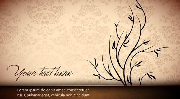 elegante floral kaart - naadloze damast vector textuur - Vector, afbeelding