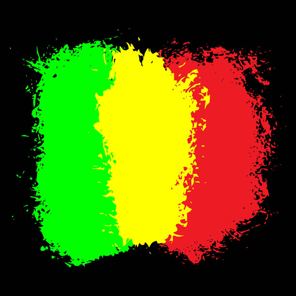Grunge abstrato pintado fundo textura riscada. EPS10 vetor ilustração reggae cores verde, amarelo, vermelho
 - Vetor, Imagem