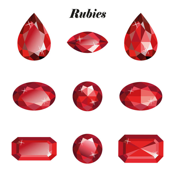 Set di rubini isolato
 - Vettoriali, immagini