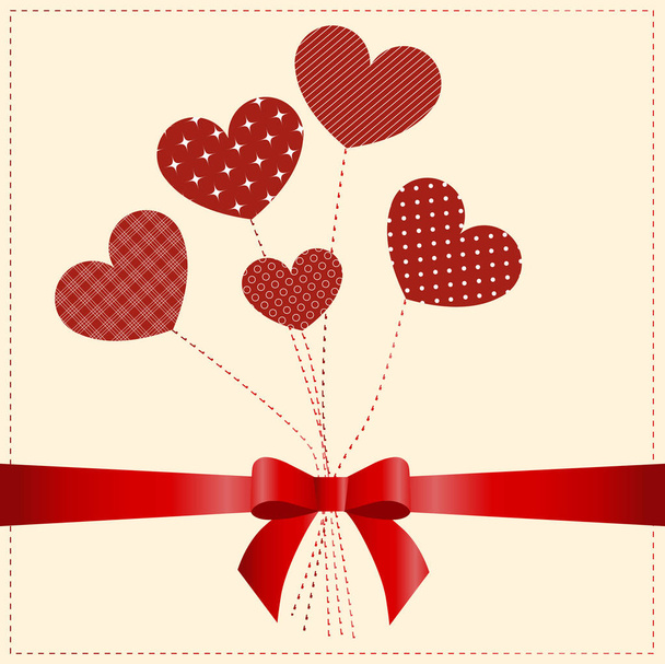 beautiful greeting card happy Valentine's day.five of hearts and - Vektor, kép