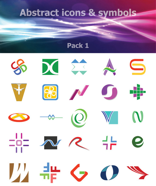 abstracte pictogrammen & symbolen - pack 1 - Vector, afbeelding