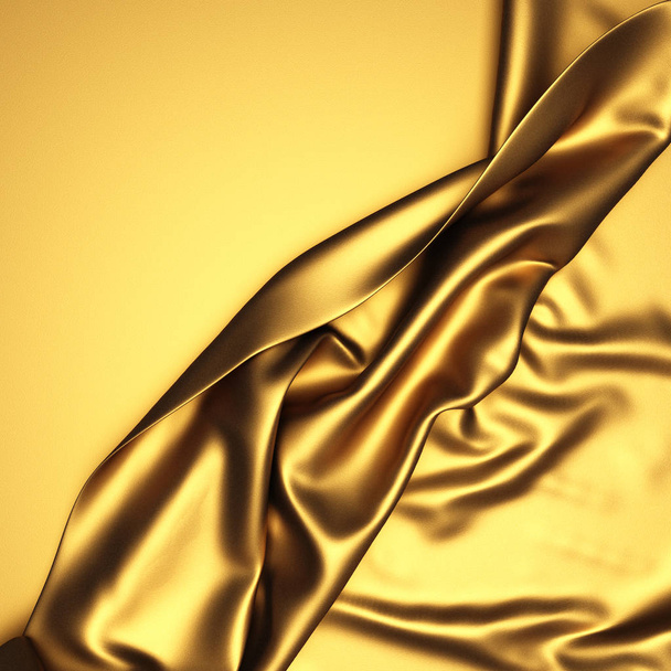 Smooth golden silk cloth - Φωτογραφία, εικόνα