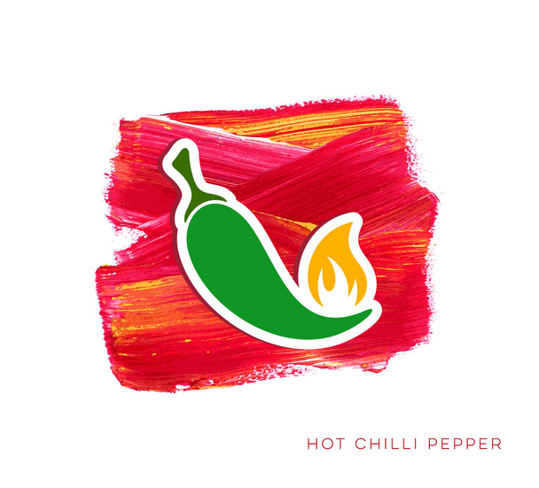 Hot chilli pepper popisek - Vektor, obrázek