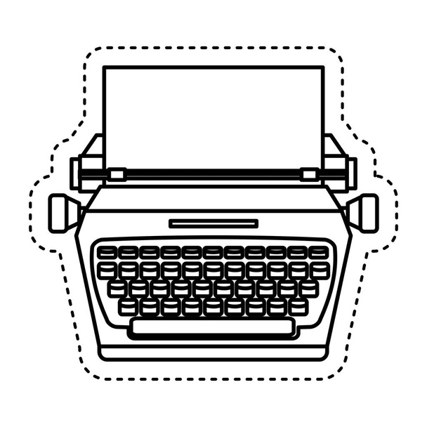 typewrite retro geïsoleerde pictogram - Vector, afbeelding