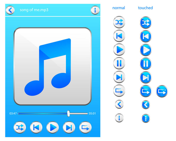 music player layout - Vector, Image