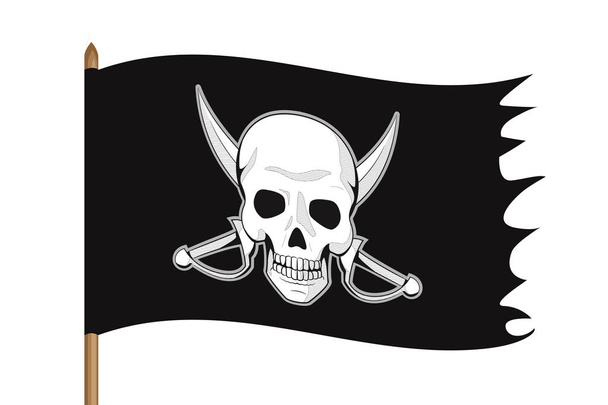 Illustration zur Piratenflagge - Vektor, Bild