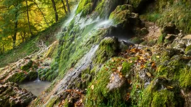 timelapse of waterfall in Bad Urach in Germany - Footage, Video