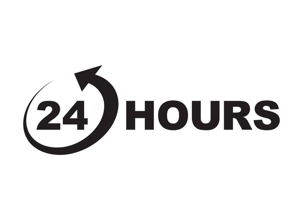 24 Stunden Symbol schwarz - Vektor, Bild