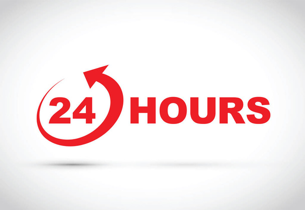 24 horas ícone branco
 - Vetor, Imagem