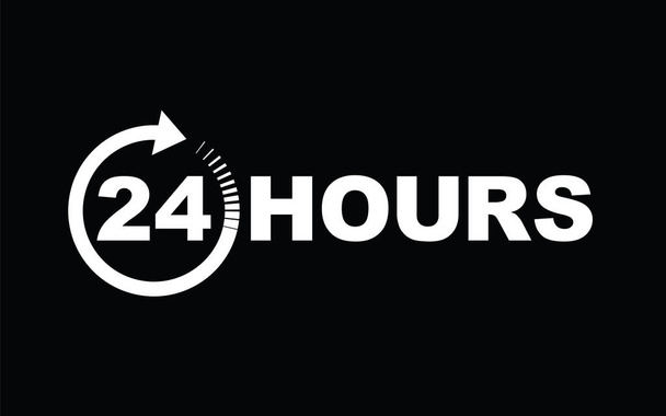 24 horas icono negro
 - Vector, Imagen