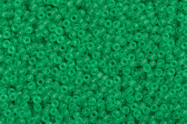 Numerous green seed beads. - Photo, Image