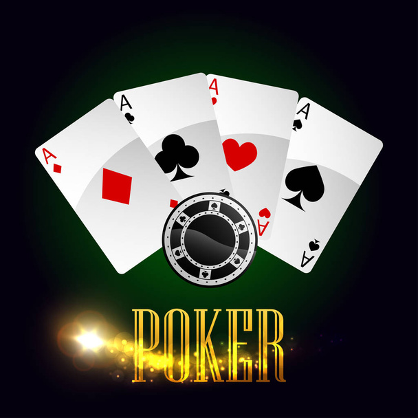 カジノ ポーカー カード ベクトル ポスター - ベクター画像