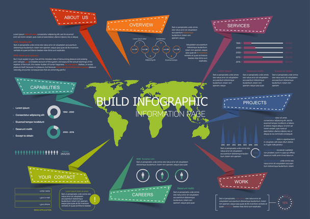 Web site landing page infographics vector design - Vector, Image