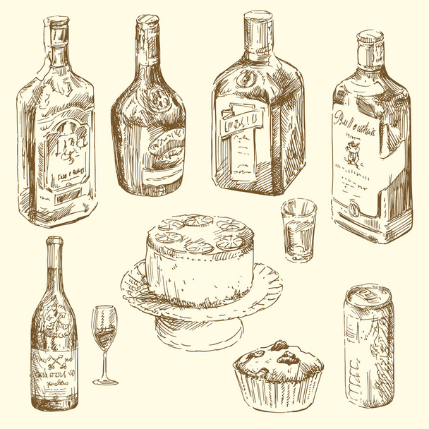 Набор различных напитков
 - Вектор,изображение