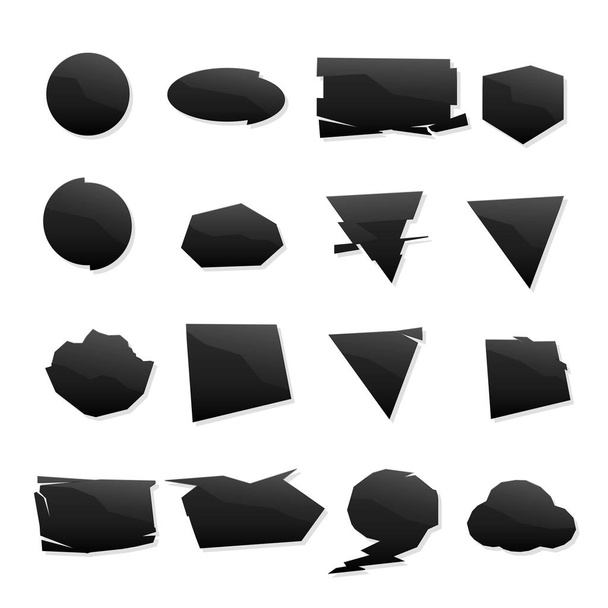 shape set black icons - Vektör, Görsel
