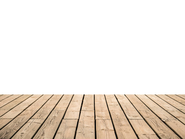 Holzboden mit weißem Hintergrund - Foto, Bild