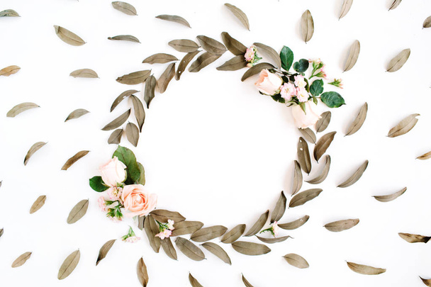 Modèle floral et couronne de cadre rond
 - Photo, image