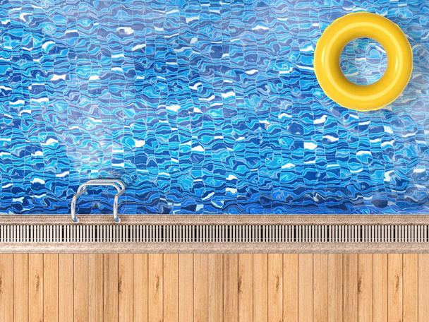 medence úszni gyűrű felülnézet - Fotó, kép