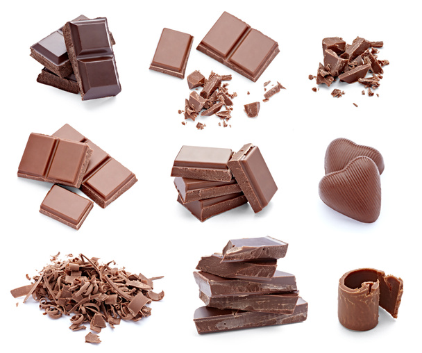 Sobremesa de chocolate Pedaços de comida doce
 - Foto, Imagem