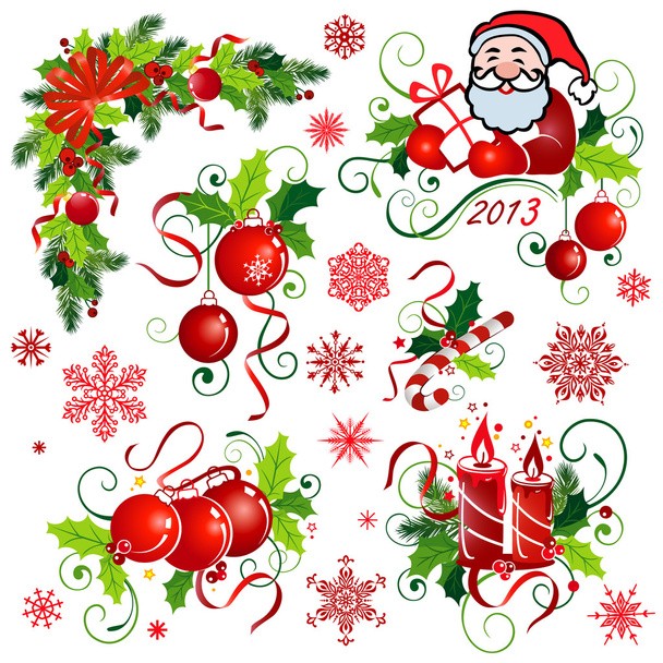 Set of Christmas elements - Vector, Image