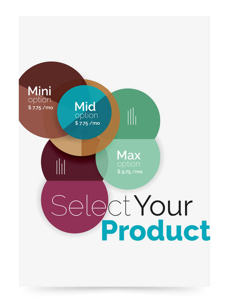 Business cover brochure design with select option diagram - Вектор, зображення