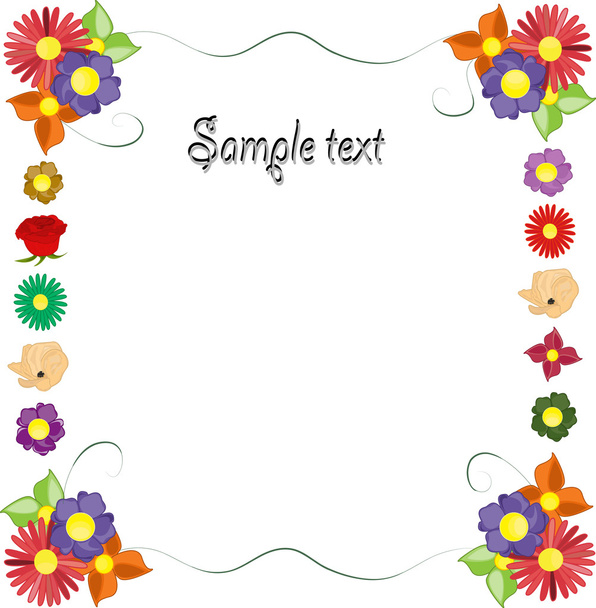 Vector flowers frame - Vector, Image
