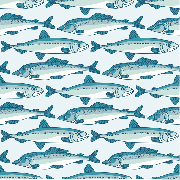 Sea collection seamless pattern - Vektor, obrázek