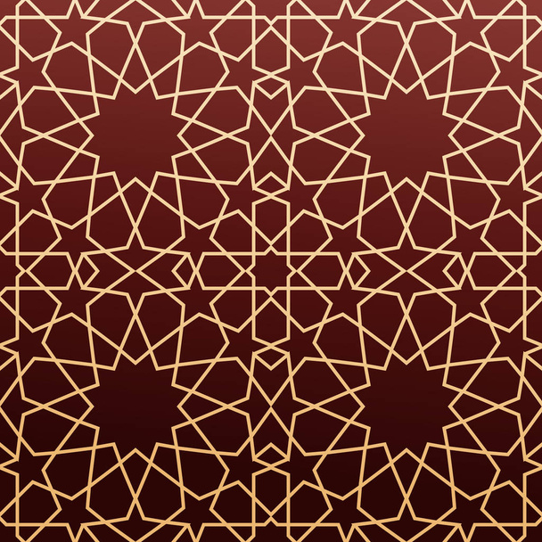 アラビア語の幾何学的芸術、シームレスなパターン - ベクター画像