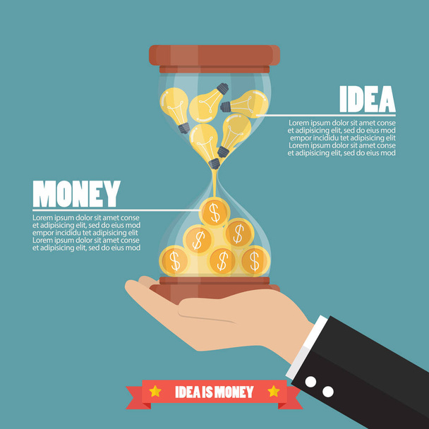 Idee ist Geld-Infografik - Vektor, Bild