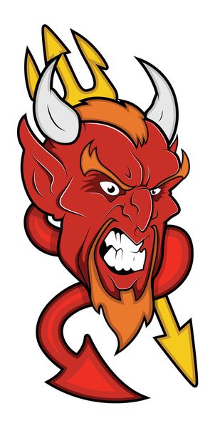 怒っている悪魔のマスコットのベクトル図 - ベクター画像