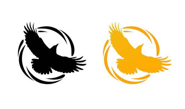 Round Logos with Raven - Vetor, Imagem