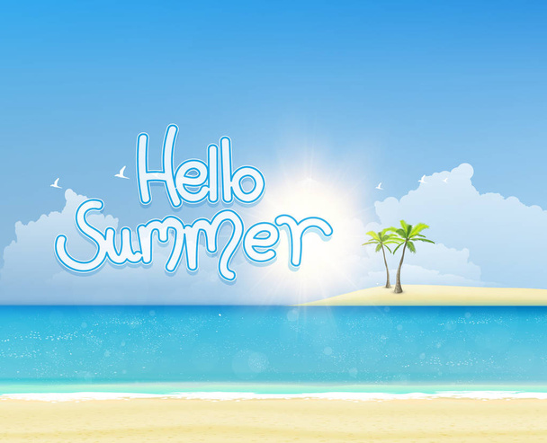 Saluda al cartel de verano
 - Vector, Imagen