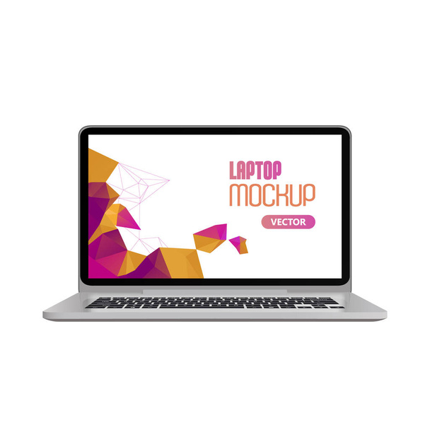 Laptop with mock up on screen - Vector, Image