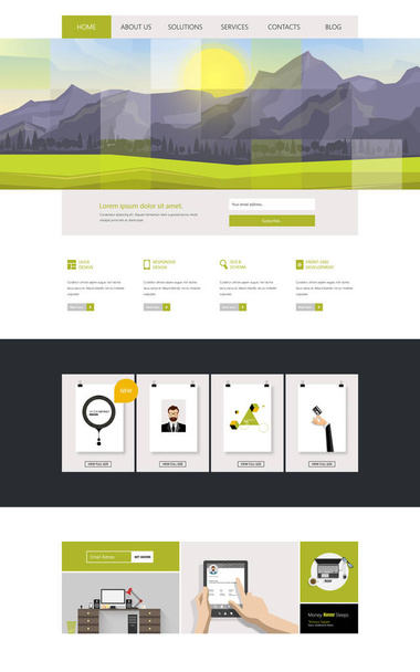 Eco Business page website template. - Vector, Image