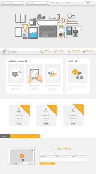 Modern One Page Website Template - Vecteur, image