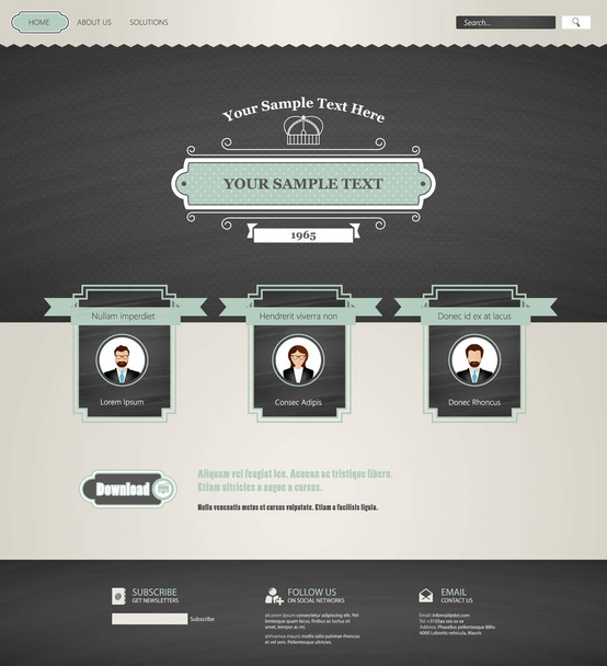 Website Template vintage Design - Vektor, Bild