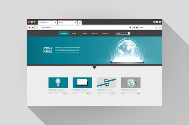 Modern Web sitesi şablon tasarımı - Vektör, Görsel