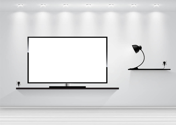 Realistic  Led TV with blank screen  - Vector, Image