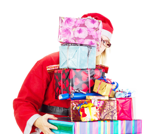 Santa claus with a lot of gifts - Photo, image