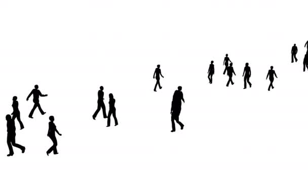 4k Silhouette Folle di persone si muove, vista laterale
 - Filmati, video