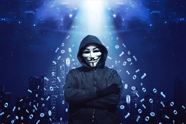 hacker in mask and gloves - Photo, Image